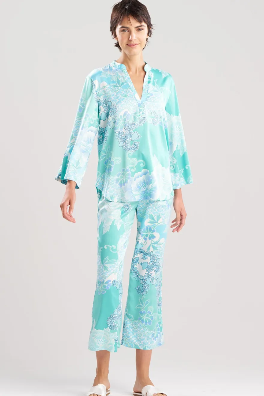 Flourish Printed Satin Mandarin PJ