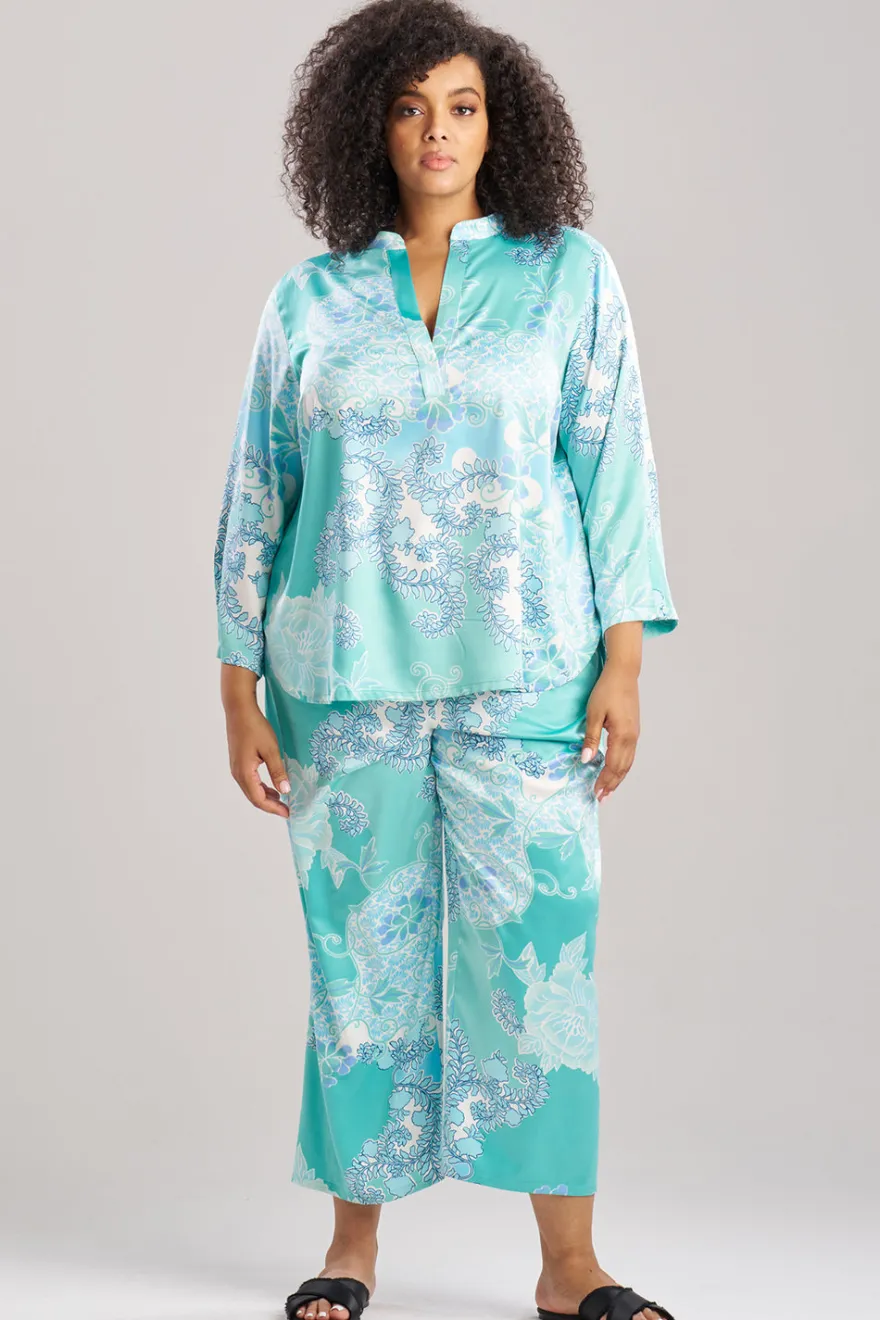 Flourish Printed Satin Mandarin PJ