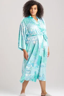 Flourish Printed Satin Robe