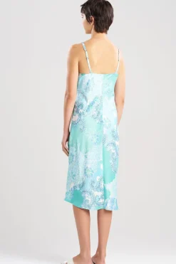 Flourish Printed Satin Slip Dress