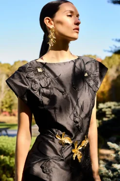 Fresh Water Pearl & Gold Plated Cluster Peony Necklace