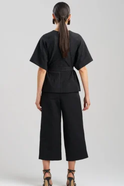 Geo Texture Jacquard Kimono Wrap Top
