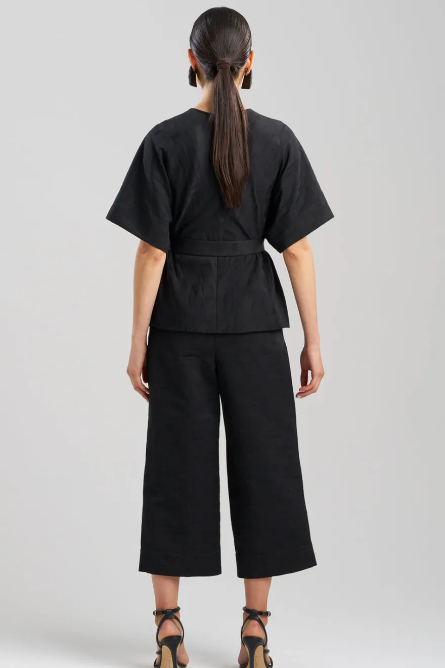 Geo Texture Jacquard Kimono Wrap Top