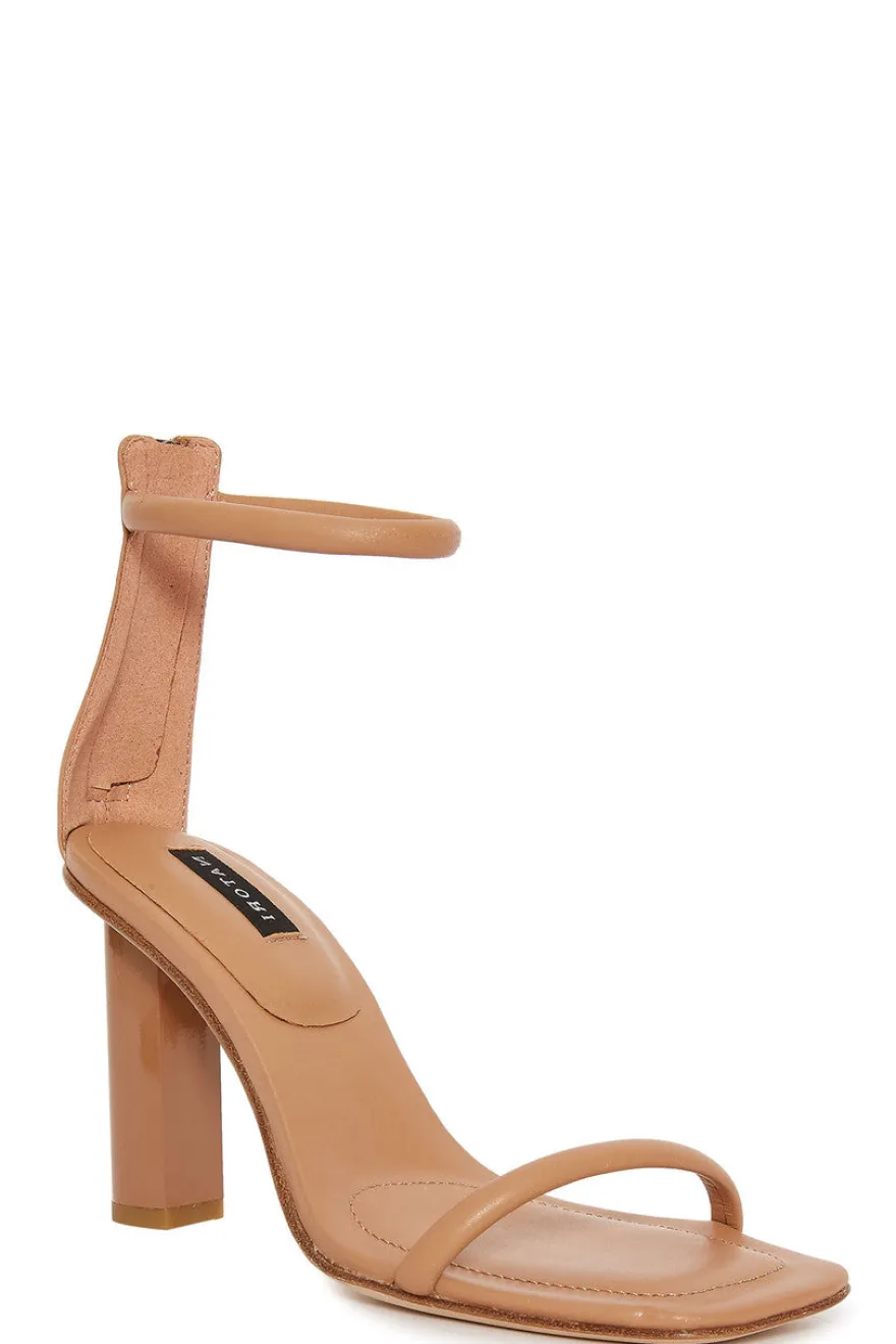 Glow Nappa Leather Block Heel Sandal