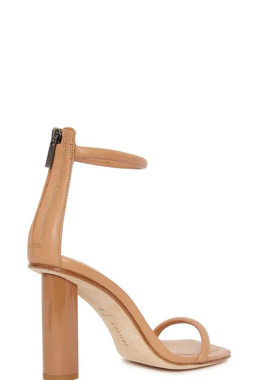 Glow Nappa Leather Block Heel Sandal