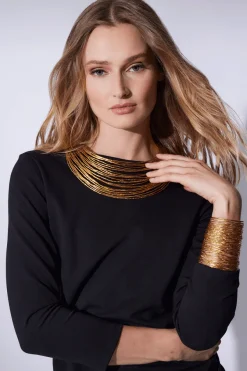 Gold Brass Wire Necklace