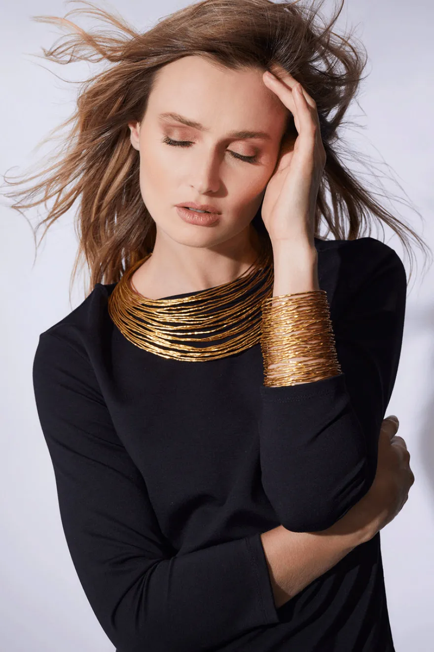 Gold Brass Wire Necklace