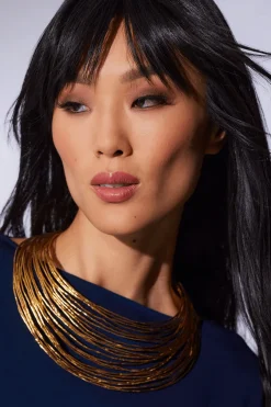 Gold Brass Wire Necklace