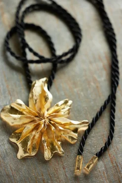 Gold Plated Brass Floral Necklace