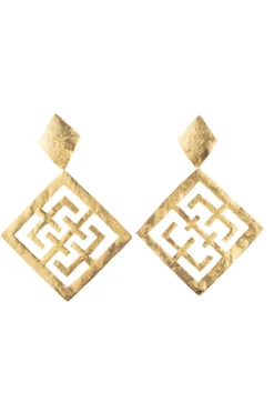 Gold Plated Brass Infinity Clip Earrings