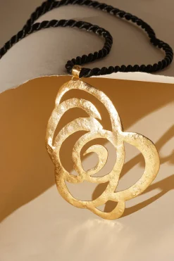 Gold Plated Floral Scroll Necklace