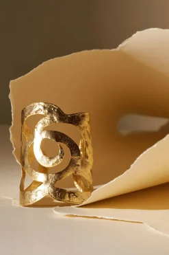 Gold Plated Scroll Cuff