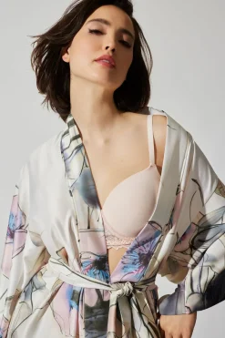 Hiyaku Printed Charmeuse Robe