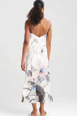 Hiyaku Printed Charmeuse Slip Dress