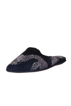 Image Suede Dragon Embroidery Slide
