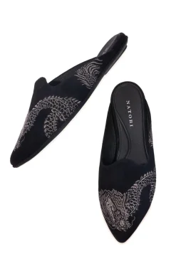 Image Suede Dragon Embroidery Slide