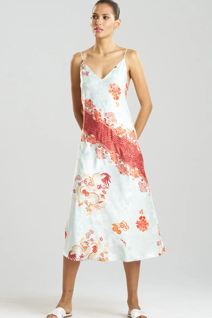 Imperial Dragon Jacquard Slip Dress