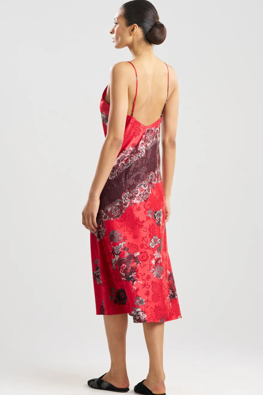 Imperial Dragon Jacquard Slip Dress