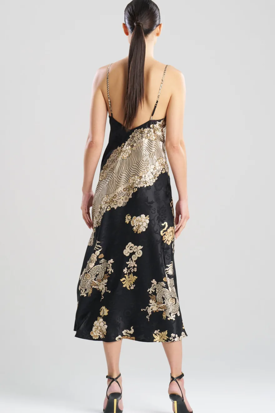 Imperial Dragon Jacquard Slip Dress