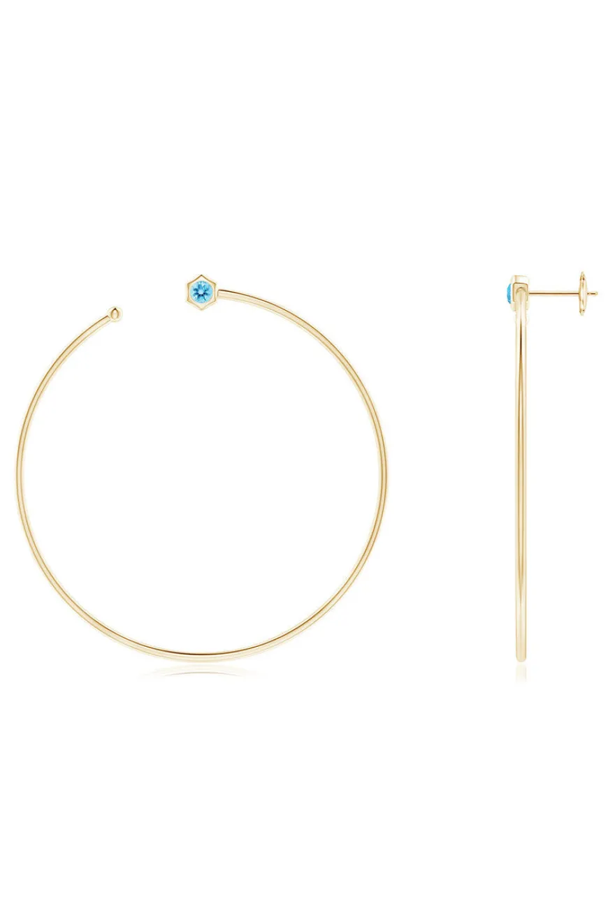 Indochine Giant Gemstone Open Hoops