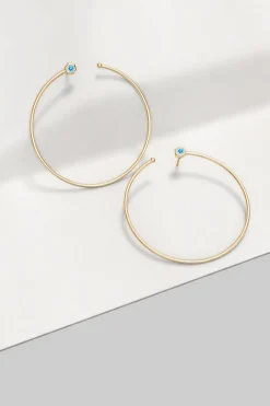 Indochine Giant Gemstone Open Hoops