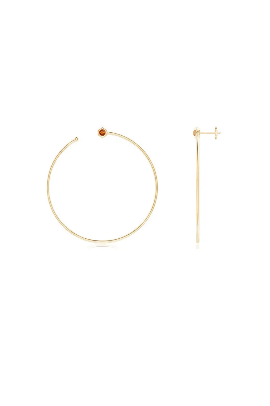 Indochine Giant Gemstone Open Hoops