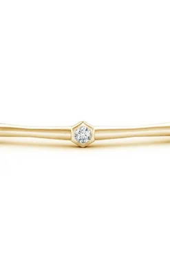 Indochine 14k 3-Diamond Bamboo Hinged Bracelet