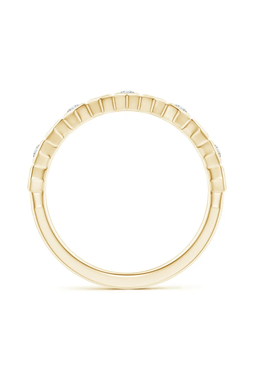 Indochine 14k Hexagon Alternating 5-Diamond Ring