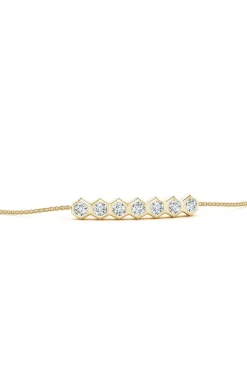 Indochine 14k 7-Hexagon Diamond Bar Bolo Bracelet