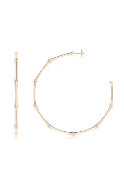 Indochine 14k Large 2.75 Inch Bamboo Hoops