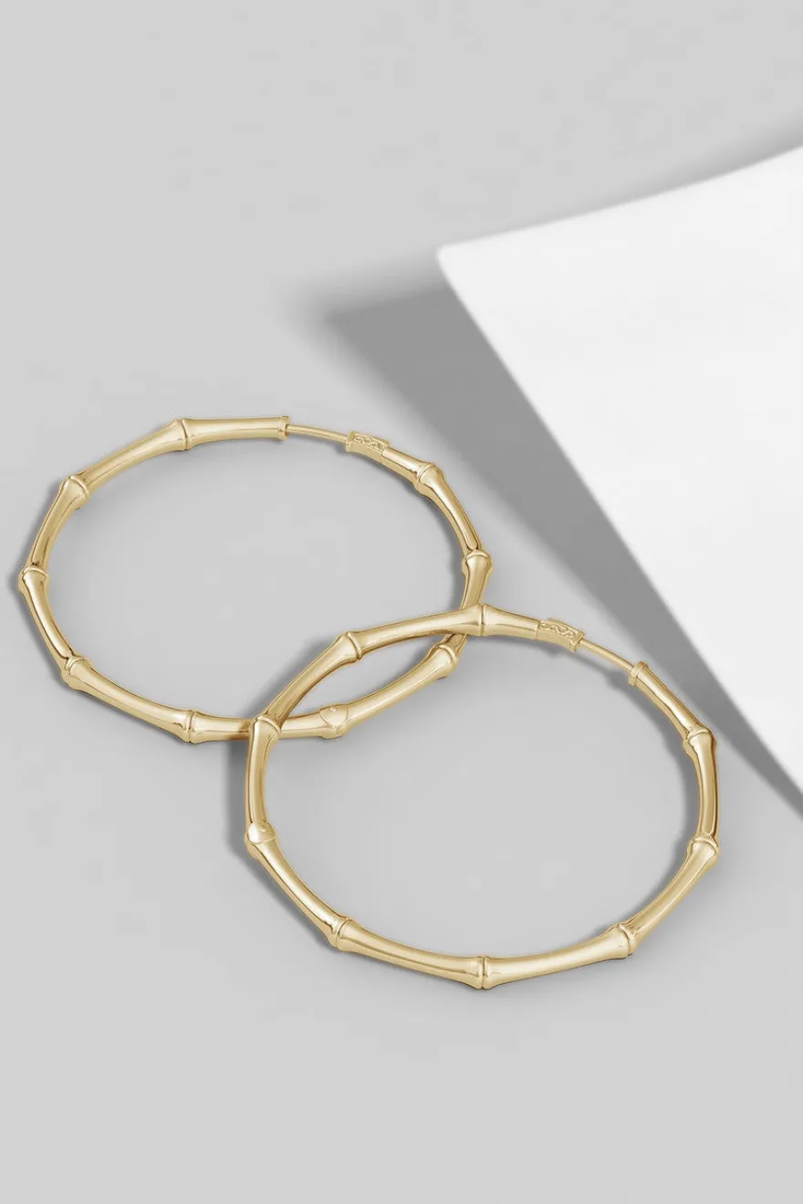 Indochine 14k Medium Bamboo Full Circle Hoop Earrings