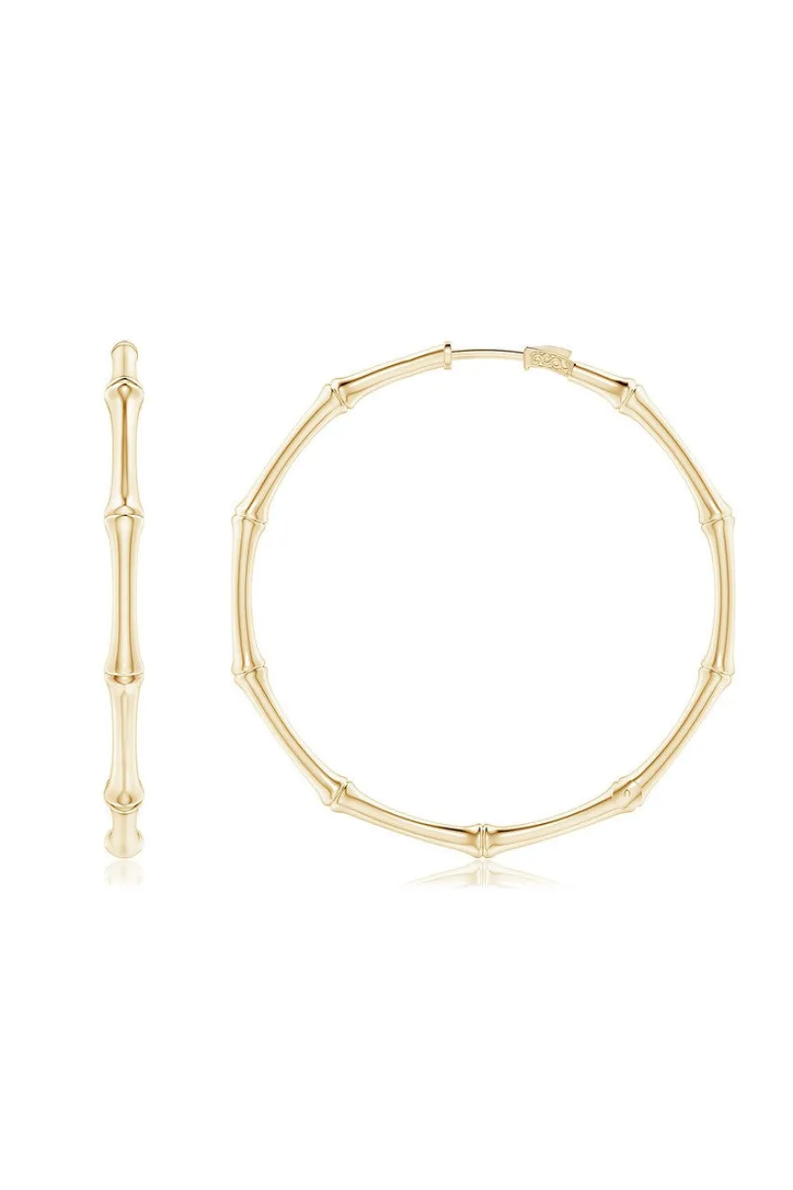 Indochine 14k Medium Bamboo Full Circle Hoop Earrings