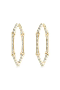Indochine 14k Small Pave Diamond Full Circle Hoops
