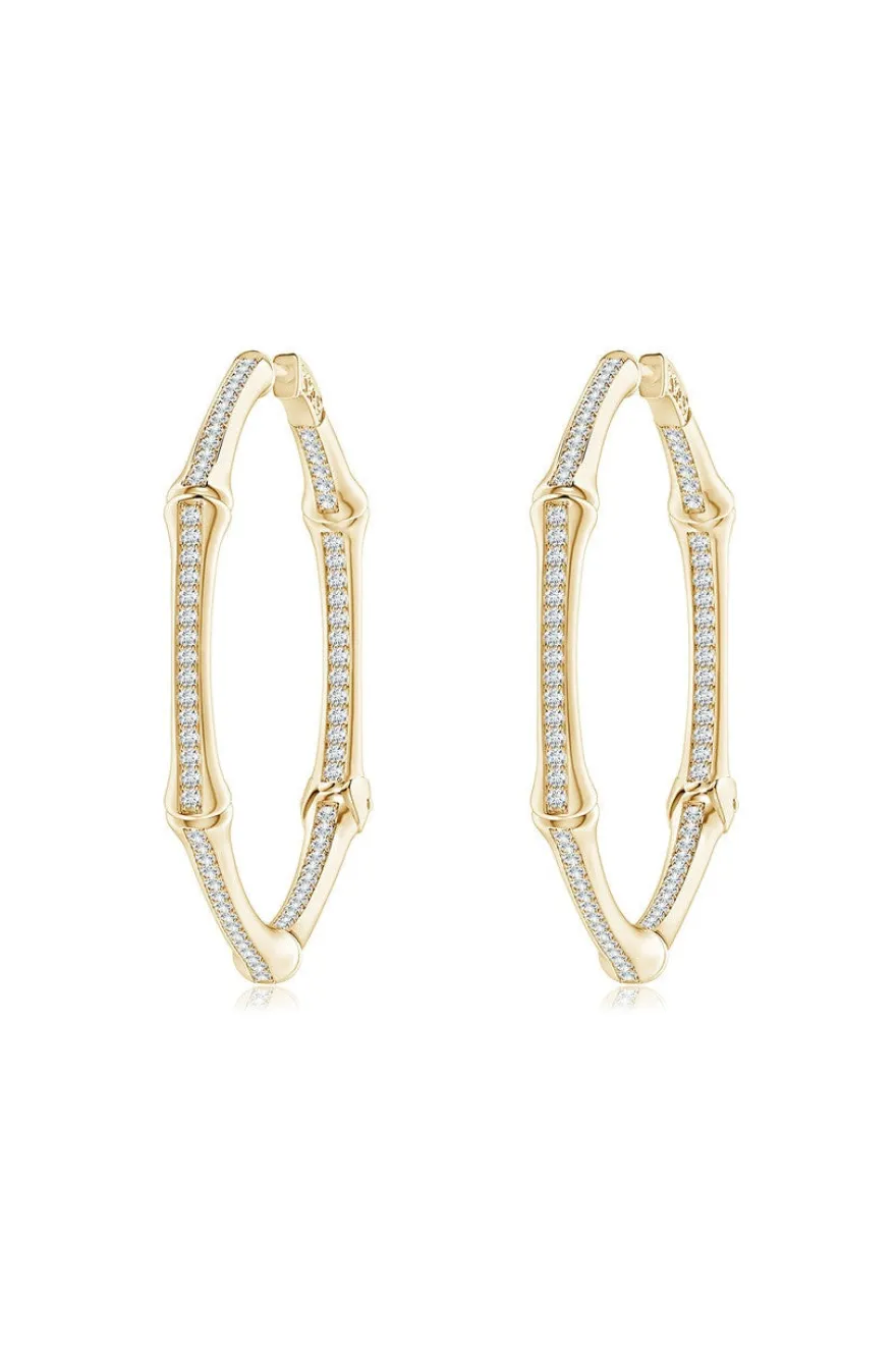 Indochine 14k Small Pave Diamond Full Circle Hoops
