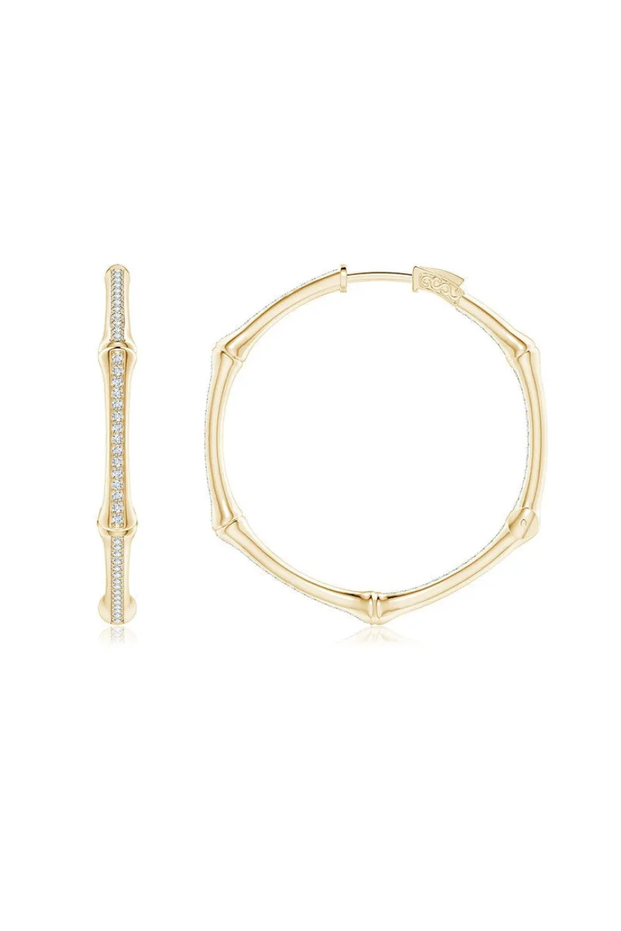 Indochine 14k Small Pave Diamond Full Circle Hoops