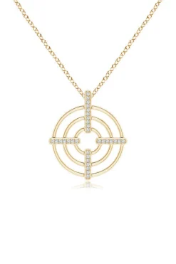 Infinity Concentric Circle 14K Gold Pendant Necklace