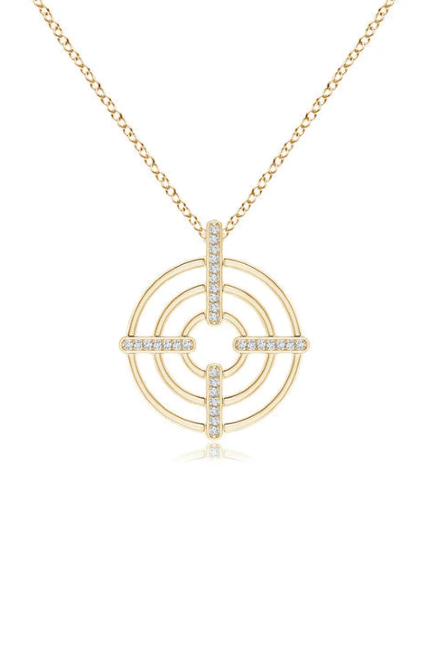 Infinity Concentric Circle 14K Gold Pendant Necklace