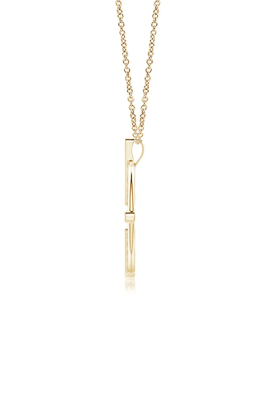 Infinity Concentric Circle 14K Gold Pendant Necklace