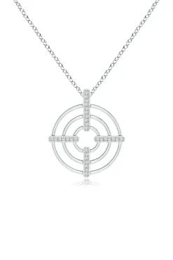 Infinity Concentric Circle 14K Gold Pendant Necklace