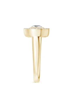 Infinity 14K Gold with Black & White Diamond Two Stone Statement Ring