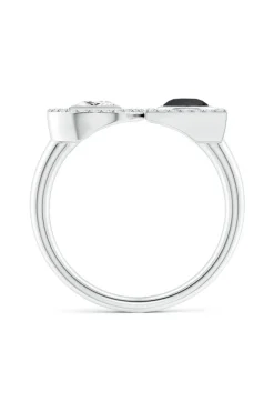 Infinity 14K Gold with Black & White Diamond Two Stone Statement Ring