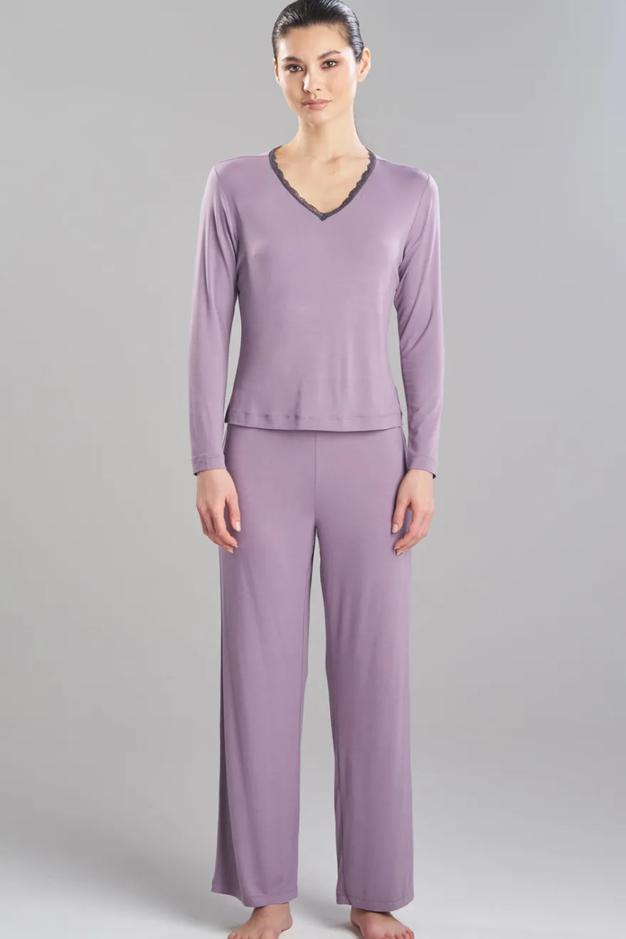 Iris Bamboo Jersey Ease Long Sleeve Lace PJ