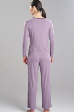 Iris Bamboo Jersey Ease Long Sleeve Lace PJ