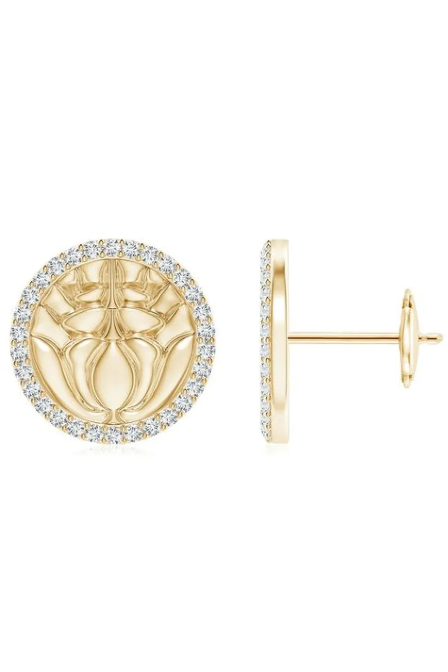 Kamon 14k Diamond Stud Earrings