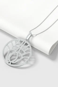 Kamon 14k Open Diamond Pendant Necklace