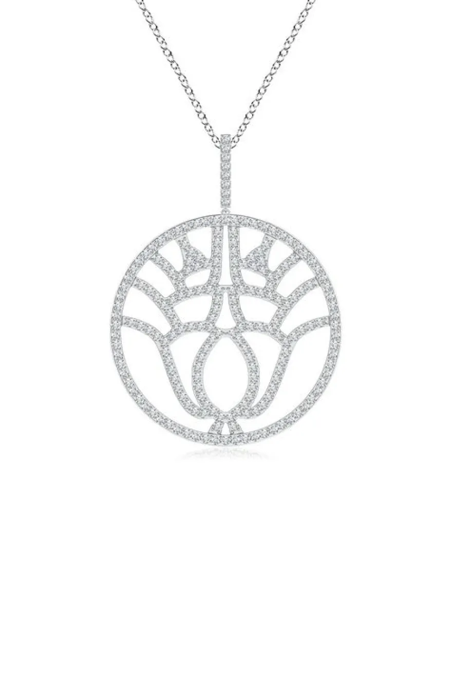 Kamon 14k Open Diamond Pendant Necklace