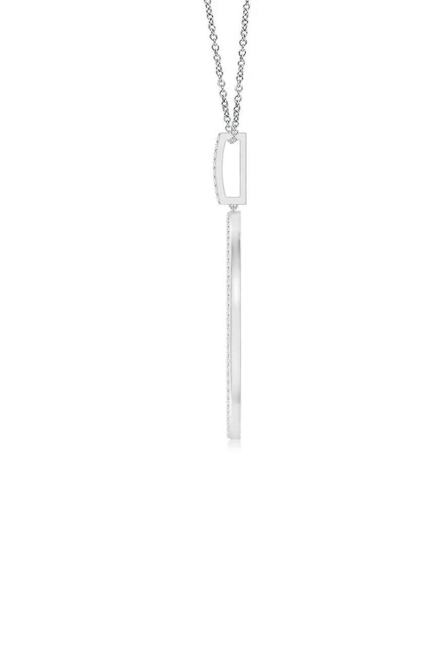 Kamon 14k Open Diamond Pendant Necklace