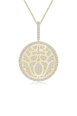 Kamon 14k Overlapping Diamond Pendant Necklace