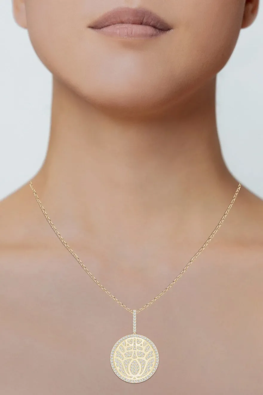Kamon 14k Overlapping Diamond Pendant Necklace