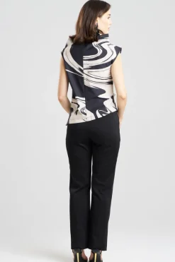 Kaze Cotton Asymmetric Funnel Neck Top